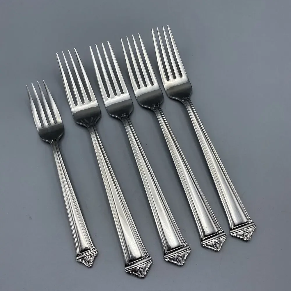 Sabatier LOUVRE Stainless‎ Flatware 5pcs Dinner Forks Salad Replacement